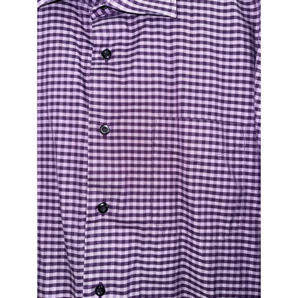 David Donahue Men's XXL Purple Check Long Sleeve Button Up Shirt - Picture 2 of 8
